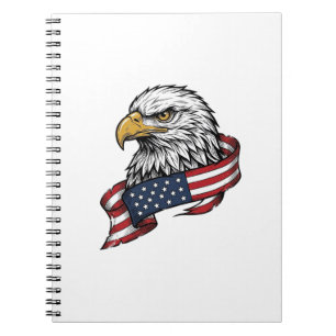 Vintage graviertes Adler patriotisches Hemd Design Notizblock
