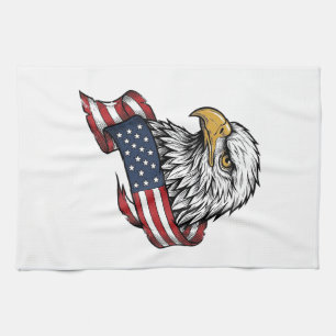 Vintage graviertes Adler-patriotisches Shirt-Desig Geschirrtuch