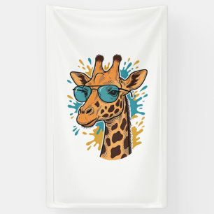 Vintage graviertes cooles Giraffen-Sonnenbrillen-S Banner