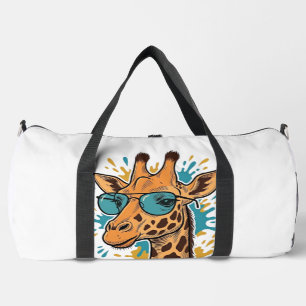 Vintage graviertes cooles Giraffen-Sonnenbrillen-S Duffle Bag