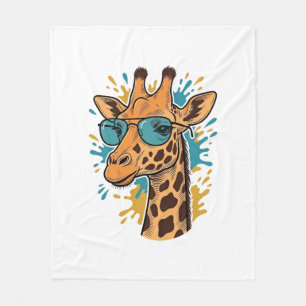 Vintage graviertes cooles Giraffen-Sonnenbrillen-S Fleecedecke