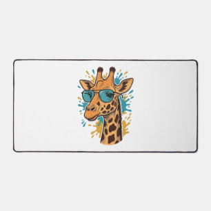 Vintage graviertes cooles Giraffen-Sonnenbrillen-S Schreibtischunterlage
