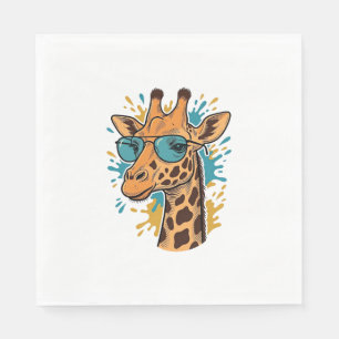 Vintage graviertes cooles Giraffen-Sonnenbrillen-S Serviette