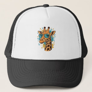 Vintage graviertes cooles Giraffen-Sonnenbrillen-S Truckerkappe