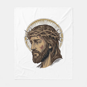 Vintage graviertes Crown of Thorns Portrait-Shirt_ Fleecedecke