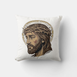 Vintage graviertes Crown of Thorns Portrait-Shirt_ Kissen