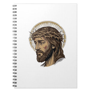 Vintage graviertes Crown of Thorns Portrait-Shirt_ Notizblock