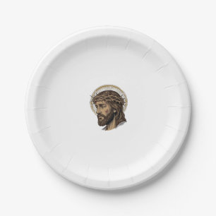 Vintage graviertes Crown of Thorns Portrait-Shirt_ Pappteller