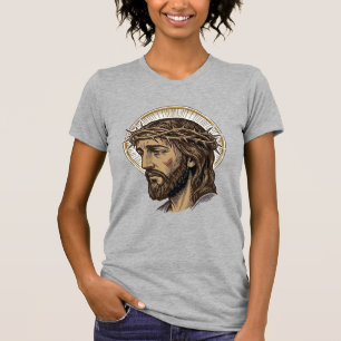 Vintage graviertes Crown of Thorns Portrait-Shirt_ T-Shirt