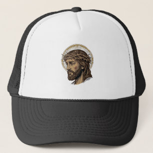 Vintage graviertes Crown of Thorns Portrait-Shirt_ Truckerkappe