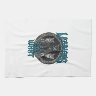 Vintage graviertes Katzenstolz Grafik-Shirt-Design Geschirrtuch
