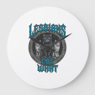 Vintage graviertes Katzenstolz Grafik-Shirt-Design Große Wanduhr