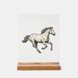 Vintage graviertes laufendes Appaloosa-Pferd Desig Acrylschild