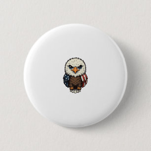 Vintage graviertes patriotisches Baby-Adler-Shirt_ Button