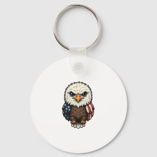 Vintage graviertes patriotisches Baby-Adler-Shirt_ Schlüsselanhänger