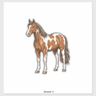 Vintage graviertes Pinto-Pferd Vektor-Design_1 Aufkleber
