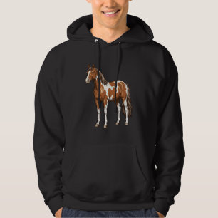 Vintage graviertes Pinto-Pferd Vektor-Design_1 Hoodie