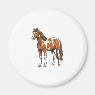 Vintage graviertes Pinto-Pferd Vektor-Design_1 Magnet