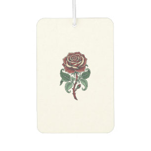 Vintage graviertes Rosenblumen-Shirtdesign_1 Autolufterfrischer