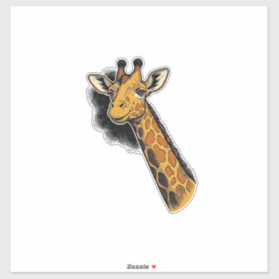 Vintage graviertes süßes Giraffen-Shirt-Design_1 Aufkleber