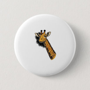 Vintage graviertes süßes Giraffen-Shirt-Design_1 Button