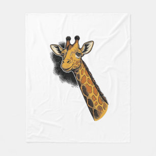 Vintage graviertes süßes Giraffen-Shirt-Design_1 Fleecedecke