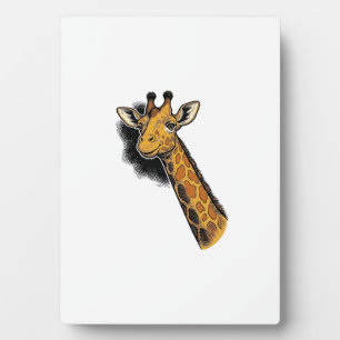 Vintage graviertes süßes Giraffen-Shirt-Design_1 Fotoplatte