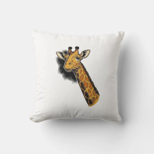 Vintage graviertes süßes Giraffen-Shirt-Design_1 Kissen