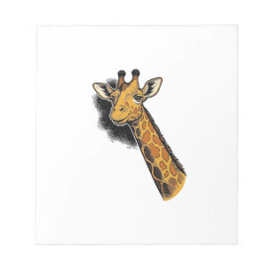 Vintage graviertes süßes Giraffen-Shirt-Design_1 Notizblock
