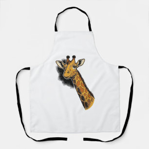 Vintage graviertes süßes Giraffen-Shirt-Design_1 Schürze