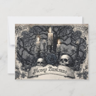 Vintage Gravur einer gotischen Weihnachtslandschaf Postkarte
