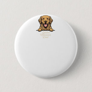 Vintage-Gravur Golden Retriever Vater Button