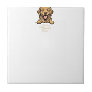 Vintage-Gravur Golden Retriever Vater Fliese
