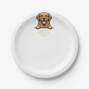 Vintage-Gravur Golden Retriever Vater Pappteller