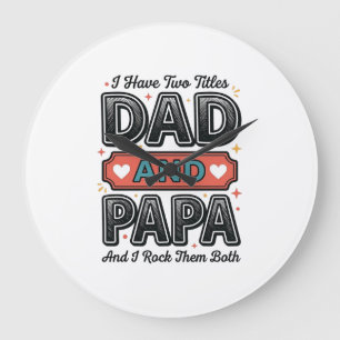 Vintage Gravur Papa und Vater Geschenk Design_ Große Wanduhr