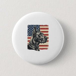 Vintage Great Dane patriotische Flagge Vektor Desi Button