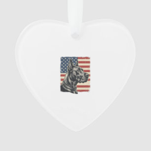 Vintage Great Dane patriotische Flagge Vektor Desi Ornament