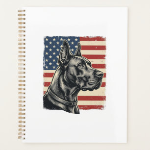 Vintage Great Dane patriotische Flagge Vektor Desi Planer