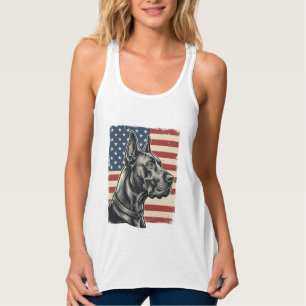 Vintage Great Dane patriotische Flagge Vektor Desi Tank Top