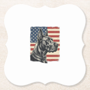 Vintage Great Dane patriotische Flagge Vektor Desi Untersetzer