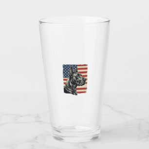 Vintage Great Dane patriotische Flagge Vektordesig Glas
