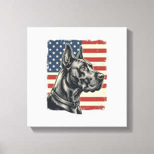 Vintage Great Dane patriotische Flagge Vektordesig Leinwanddruck