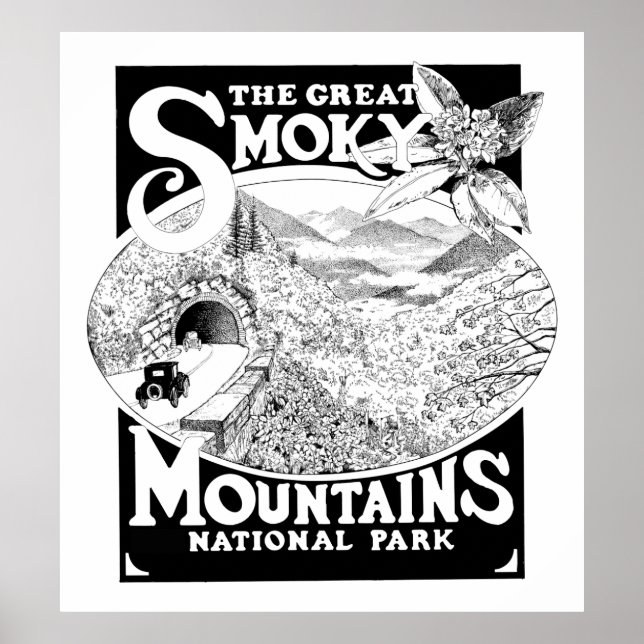 Vintage Great Smoky Mountains National Park Travel Poster (Vorne)