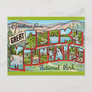 Vintage Great Smoky Mountains Park Postkarte