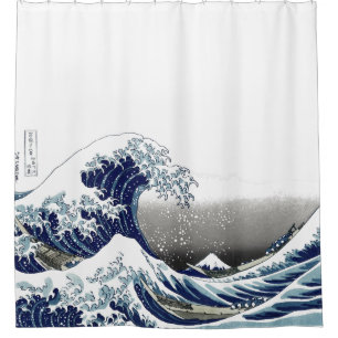 Vintage, Great Wave, Hokusai 葛 飾 北 斎 川 の 神 奈 沖浪 Duschvorhang