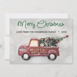 Vintage Green 1950er Chevy Frohe Weihnachten