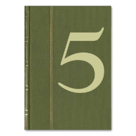 Vintage Green Book Tischnummer Card