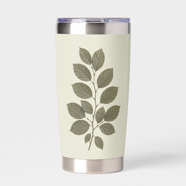 Vintage Green Buchenzweig Thermobecher (Vorderseite)