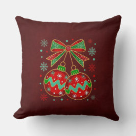 Vintage Green Christmas Throw Pillow Kissen