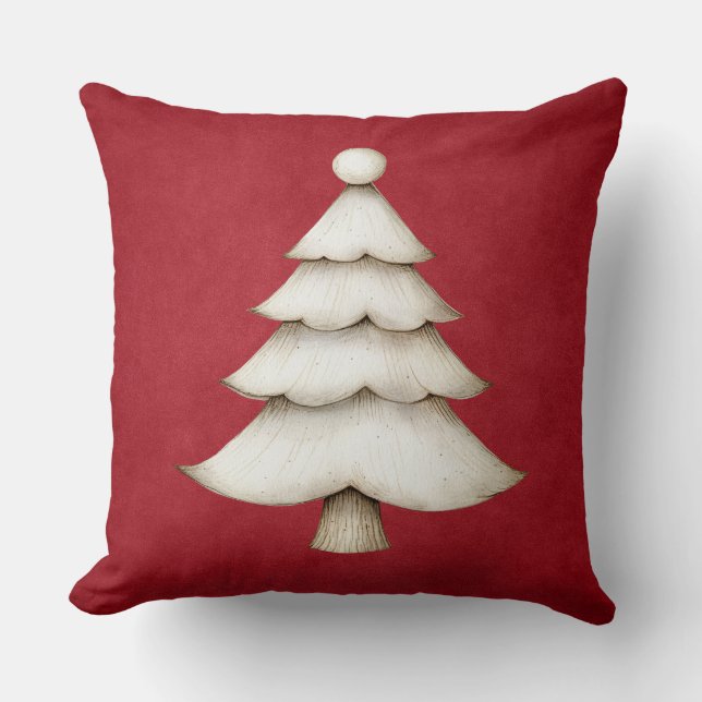 Vintage Green Christmas Throw Pillow Kissen (Vorderseite)